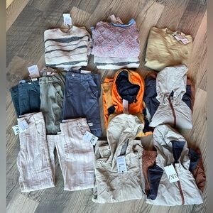 Assorted ZARA KIDS Clothing Bundle with Neutral and Orange Tones 16 pieces
